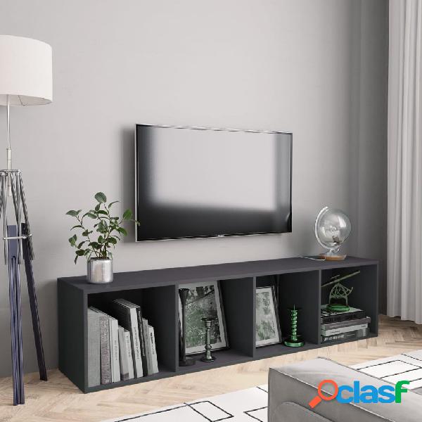 vidaXL Libreria/Mobile TV Grigio 143x30x36 cm