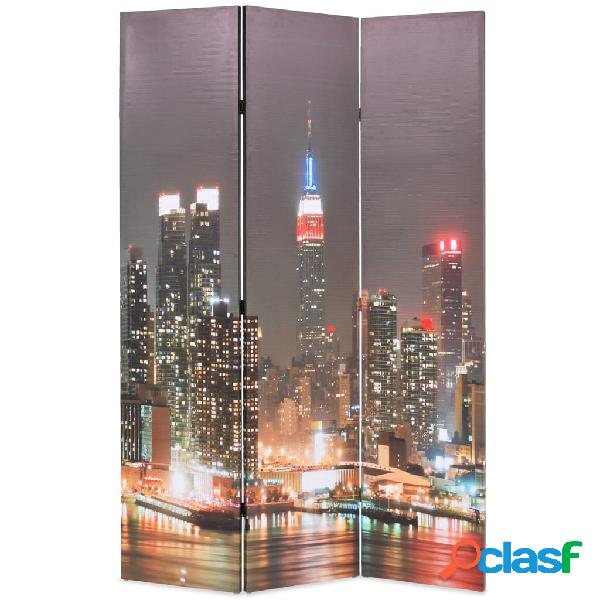 vidaXL Paravento Pieghevole 120x170 cm Stampa New York di