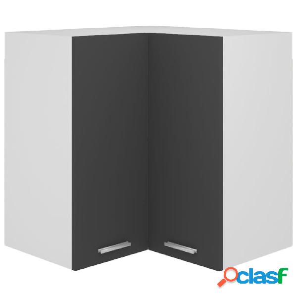 vidaXL Pensile Angolare Grigio 57x57x60 cm in Truciolato