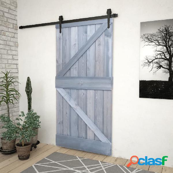 vidaXL Porta 80x210 cm in Legno Massello di Pino Grigio