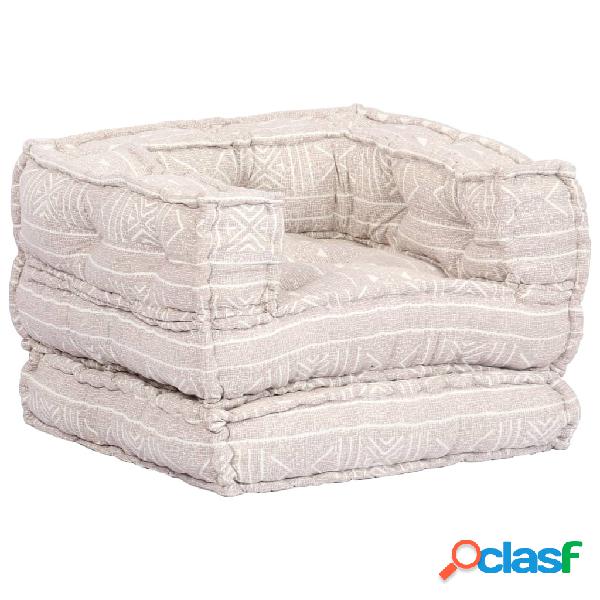 vidaXL Pouf Modulare Singolo Beige in Tessuto