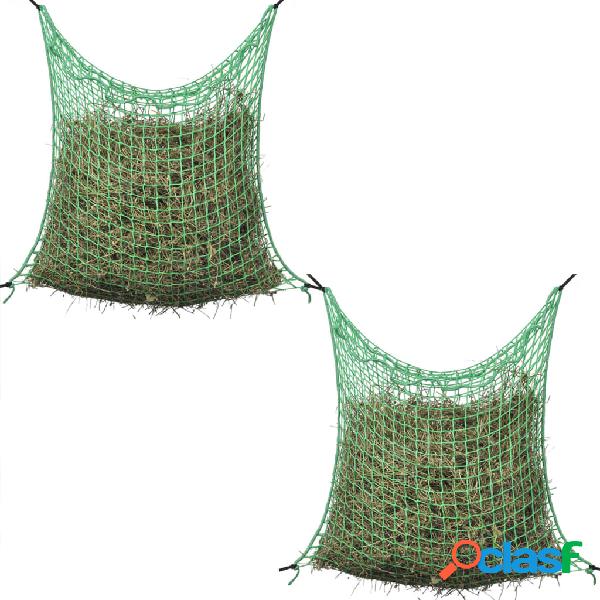 vidaXL Reti per Fieno 2 pz Quadrate 0,9x1 m PP