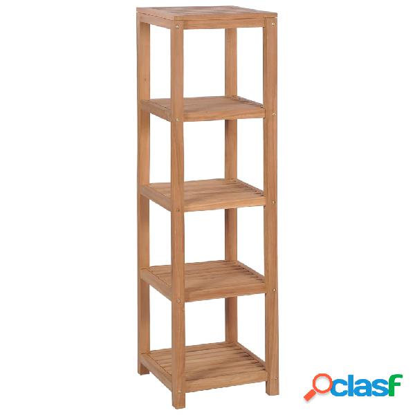 vidaXL Scaffale per Bagno a 4 Ripiani in Massello di Teak