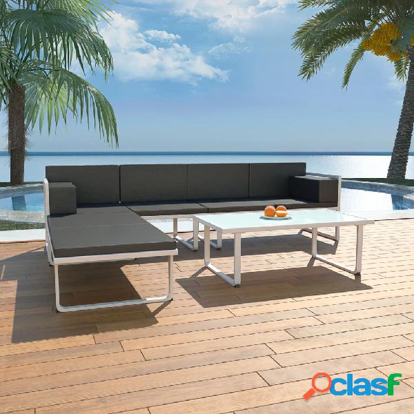 vidaXL Set Divani da Giardino 4 pz con Cuscini in Alluminio