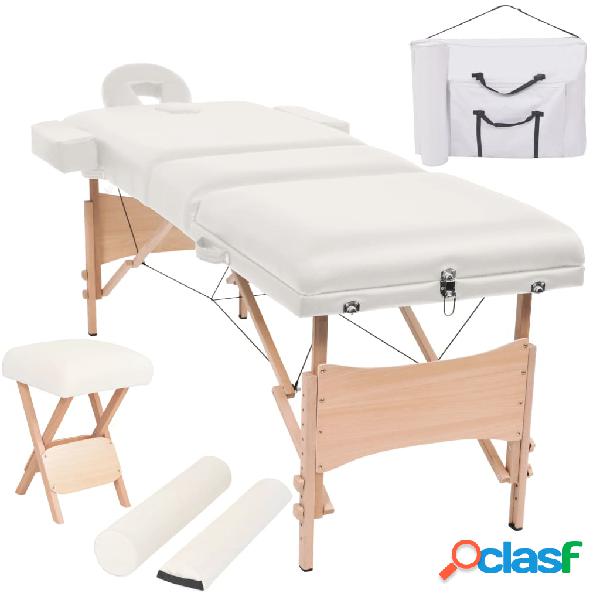 vidaXL Set Lettino Massaggio Pieghevole 3 Zone 10 cm e