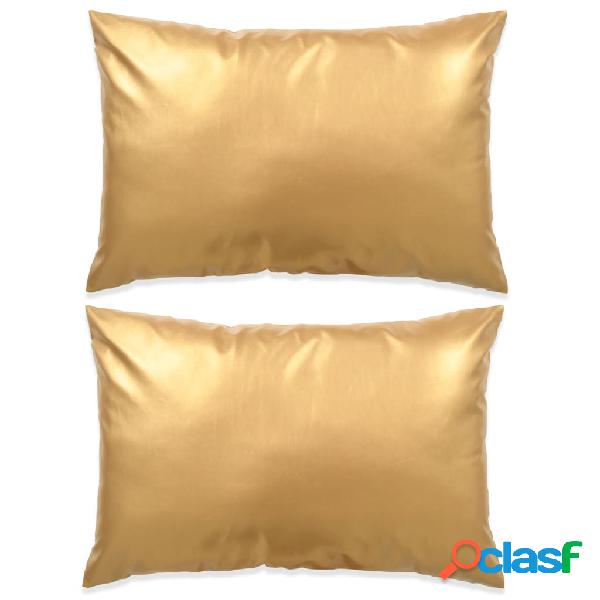 vidaXL Set di Cuscini 2 pz in PU 40x60 cm Oro