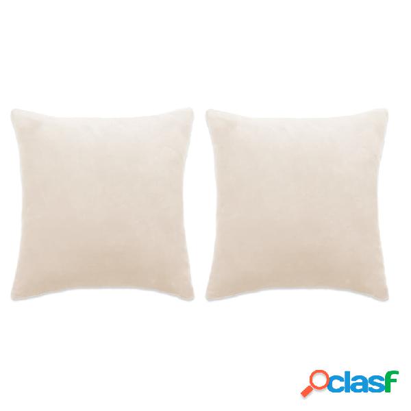 vidaXL Set di Cuscini 2 pz in Tessuto 60x60 cm Bianco Avorio