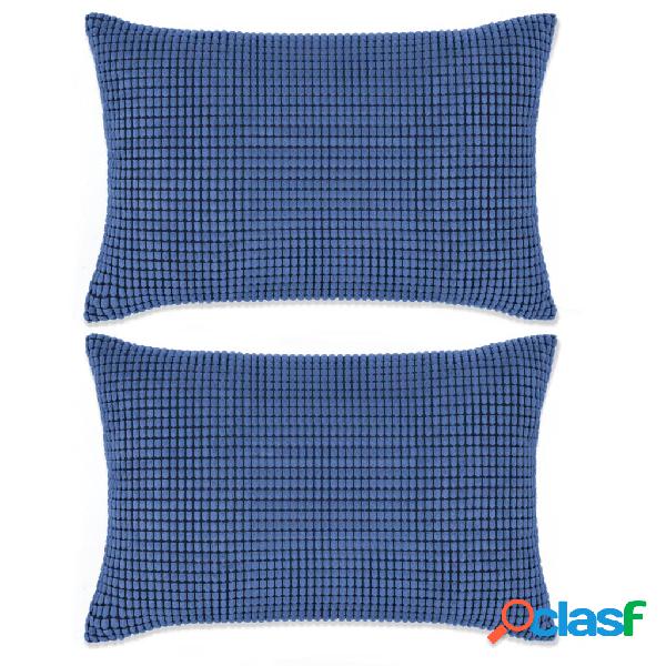 vidaXL Set di Cuscini 2 pz in Velour 40x60 cm Blu