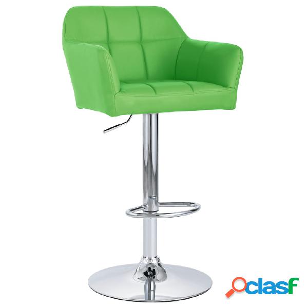 vidaXL Sgabello da Bar con Braccioli Verde in Similpelle