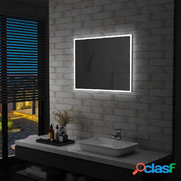 vidaXL Specchio da Parete a LED per Bagno 80x60 cm