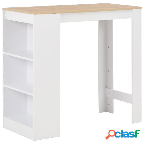 vidaXL Tavolo da Bar con Ripiano Bianco 110x50x103 cm