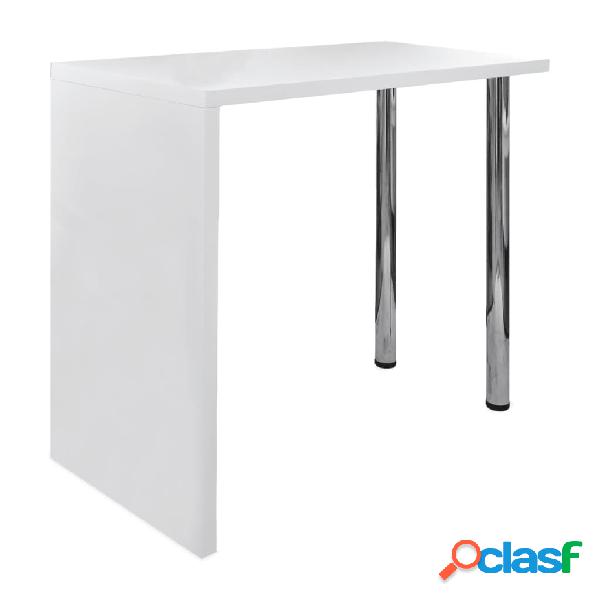 vidaXL Tavolo da Bar in MDF con 2 Gambe in Acciaio Bianco