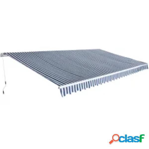 vidaXL Tenda da Sole Pieghevole Manuale 600 cm Blu/Bianca