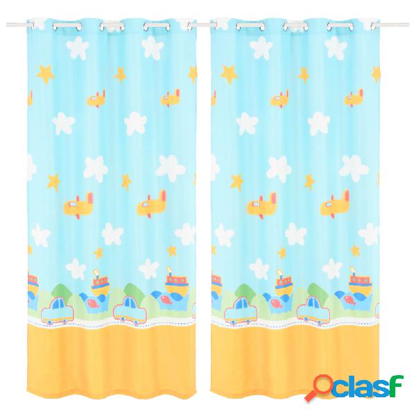 vidaXL Tende Oscuranti per Bambini 2pz 140x240cm Aerei e