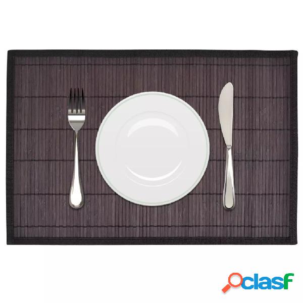 vidaXL Tovagliette in Bambù 6 pz 30 x 45 cm Marrone Scuro