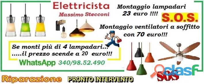 Elettricista per il tuo lampadario con 20 euro Roma
