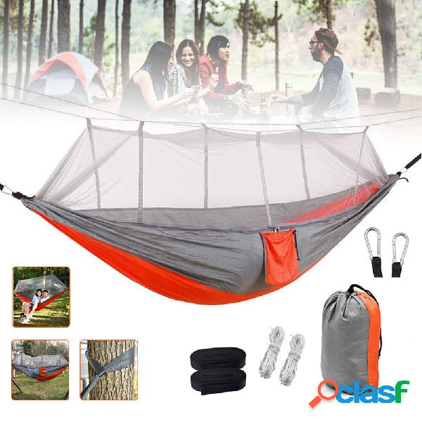 1-2 Person Camping Hammock with Mosquito Net Hanging Bed