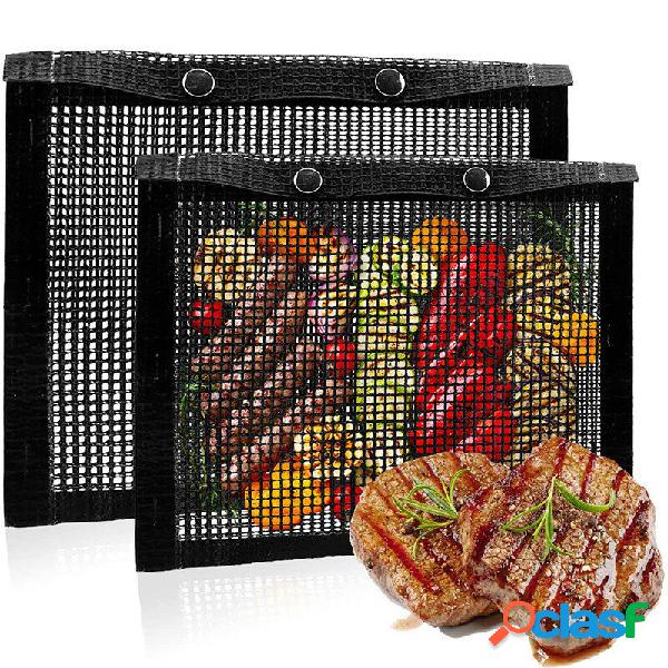 1 PC Non-stick Barbecue Mesh Mat Bag Reusable Cooking Grill