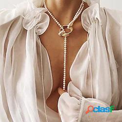 1 pc Colletto collana lunga For Per donna Perle Bianco Da