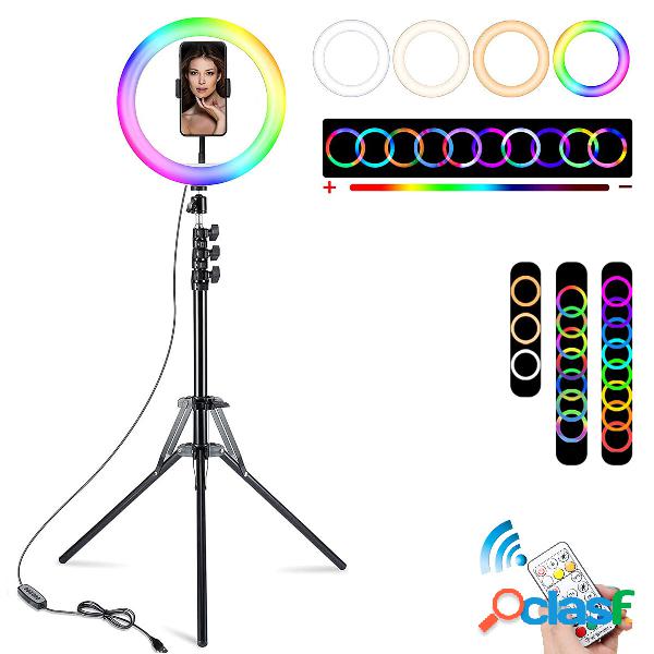 10 inch 3000K-6500K LED RGB Ring Light With Remote Control