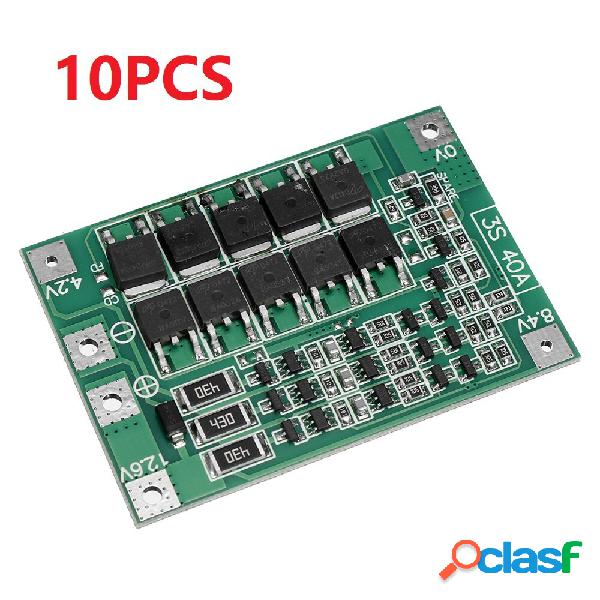 10PCS BMS 3S 40A 18650 Lithium Battery Charger Protection