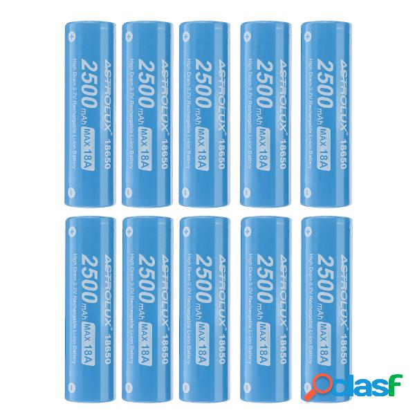 10Pcs Astrolux® E1825 18A 2500mAh 3.7V 18650 Li-ion Battery