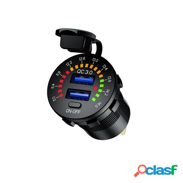 12-24V Dual USB Car Charger Socket Port With Colourful