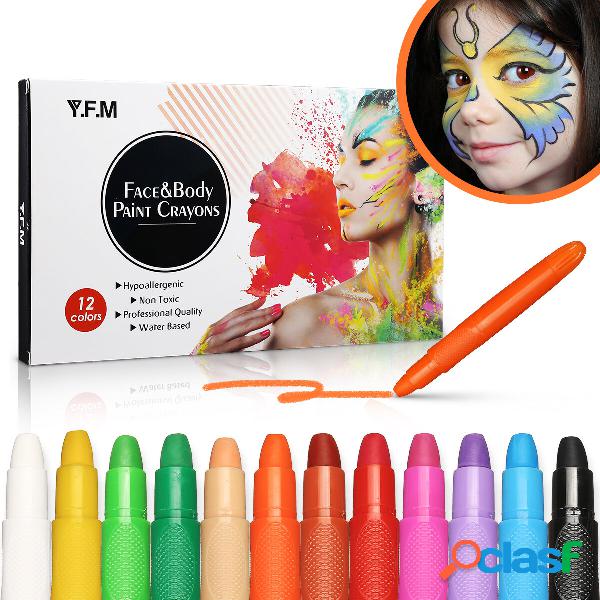 12 Color Makeup Painting Set Splash-proof Non-toxic Face