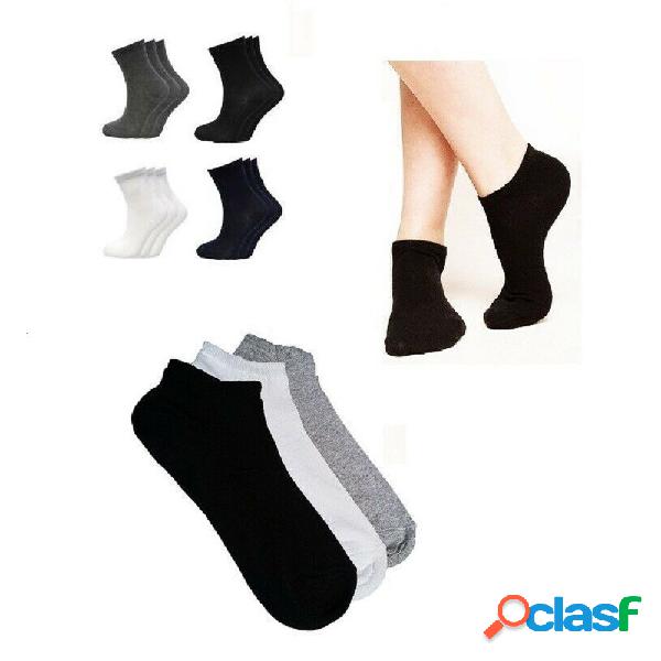 12 PAIA FANTASMINI UOMO CALZE CALZINI IN COTONE NERO BIANCO