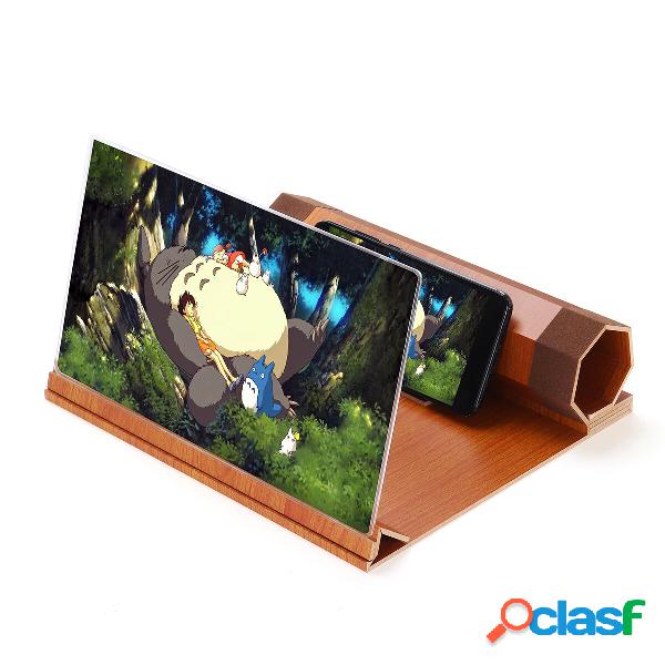 12" Wood Rotatable 3D HD Phone Screen Magnifier Movie Video