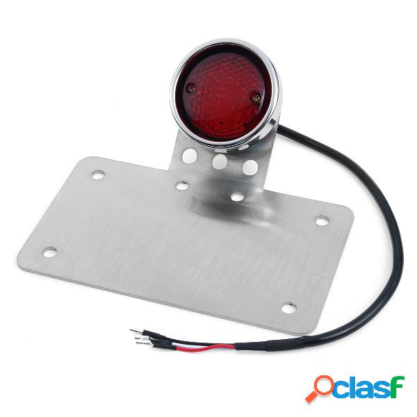 12V Motorcycle License Plate With Tail Light Rear Brake LED