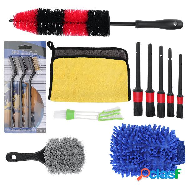 13PCS Tire Detail Brush Crevice Cleaning Wash Tool Short
