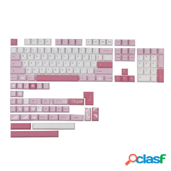 141 Keys Pink Cat Keycap Set Cherry Profile PBT Sublimation