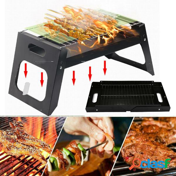17.55x8.58x8.39in Folding BBQ Grill Stove Stainless Barbecue