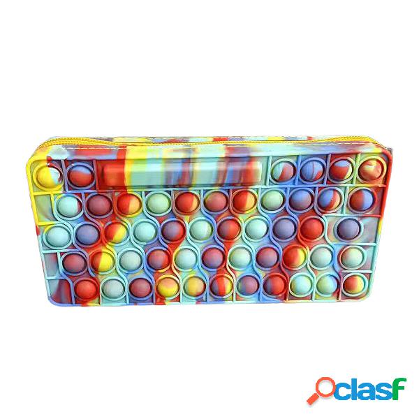 1Pcs Bubble Sensory Pencil Case Colorful Squeeze Sensory Toy