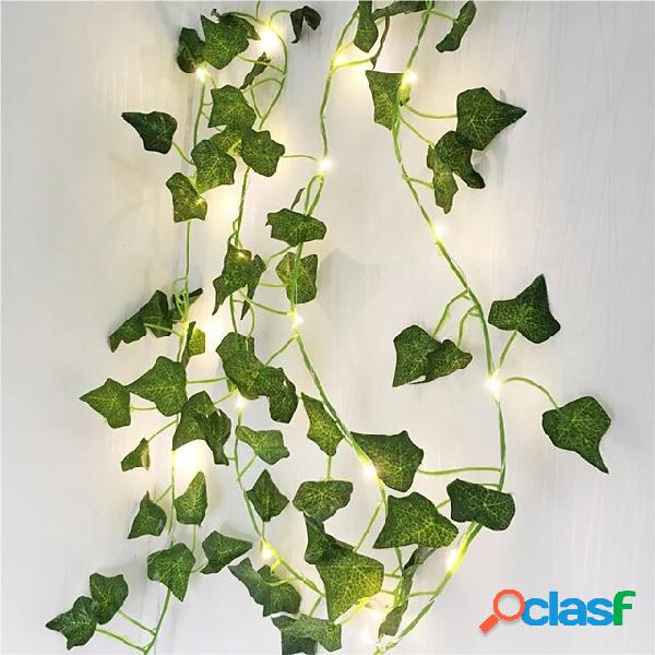 1X 2M Artificial Plants Led String Light Creeper Green Leaf
