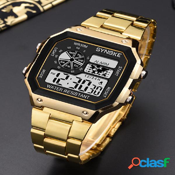 2 Colors Stainless Steel Men Sport Square Dial Watch