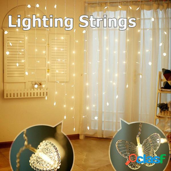 200X150cm LED Love/Butterfly Shape Curtain Lights String USB