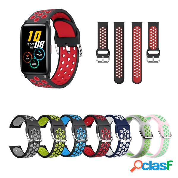 20mm Dual Color Stoma Soft Silicone Watch Strap Watch Band