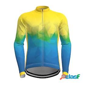 21Grams Men's Cycling Jersey Long Sleeve Gradient Novelty
