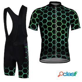 21Grams Mens Cycling Jersey with Bib Shorts Short Sleeve