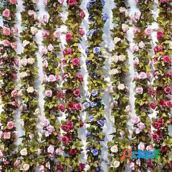 220 cm imitazione rosa rattan panno di seta fiori finti