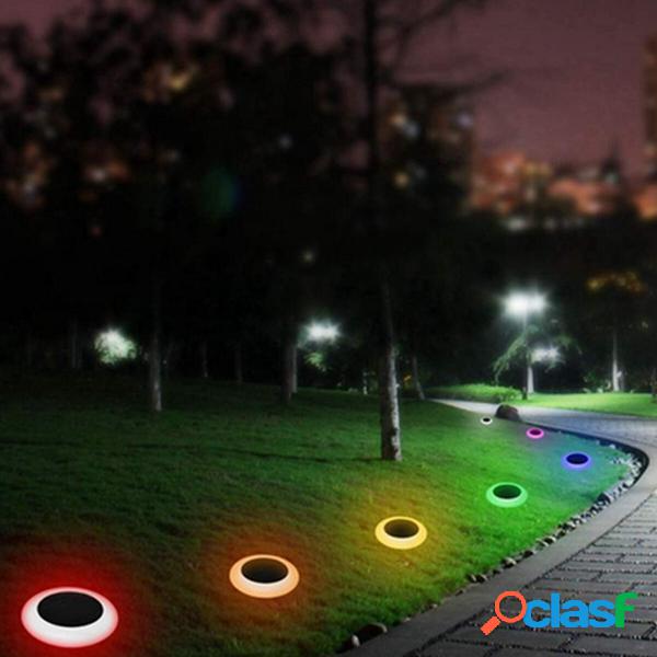 2/4 Pcs LED Solar Powered Ground Lawn Light RGB Floor