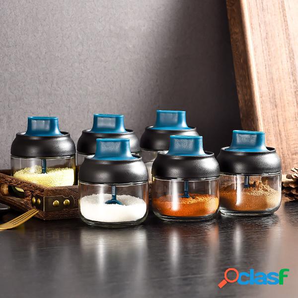 280ML 2-in-1 Glass Spice Jars Large Capacity Kitchen