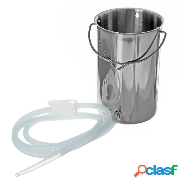 2L Non-Toxic Stainless Steel Enema Bucket Tools Kit Douche