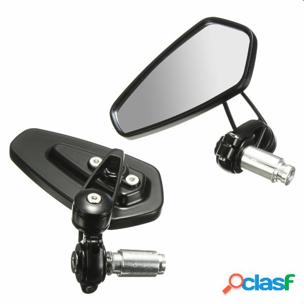 2Pcs 7/8 Inch 22mm Motorcycle Handle Bar End Rearview Side