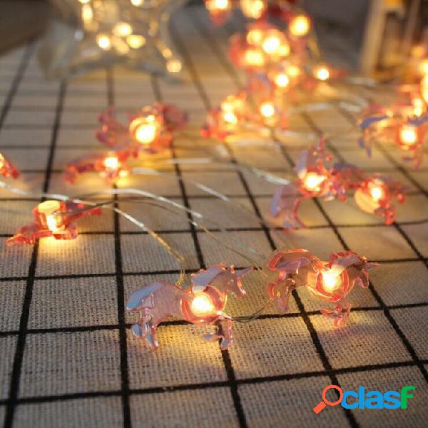 2m 20LED Flamingo/Unicorn Battery Powered Copper Wire String