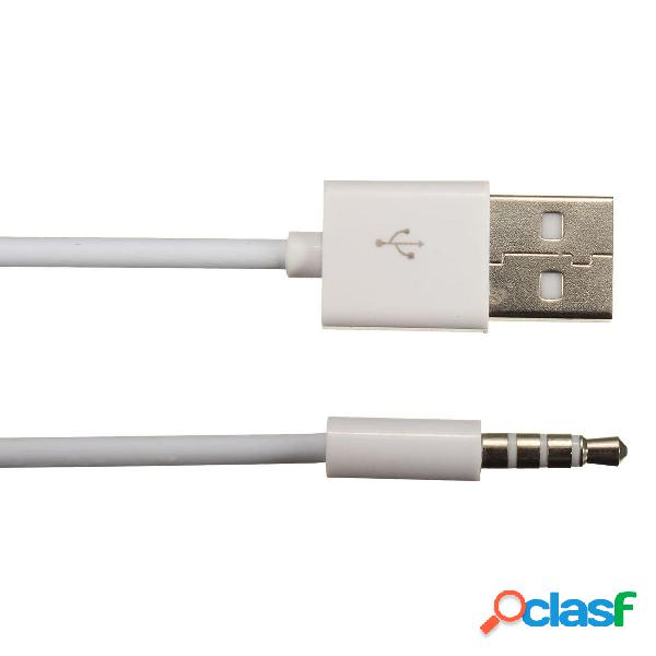 3.5mm AUX Audio Plug Jack to USB 2.0 Male Charge Cable
