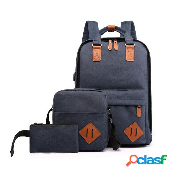 3 in 1 15.6 inch Laptop Bag with USB Charging Port Lagrge
