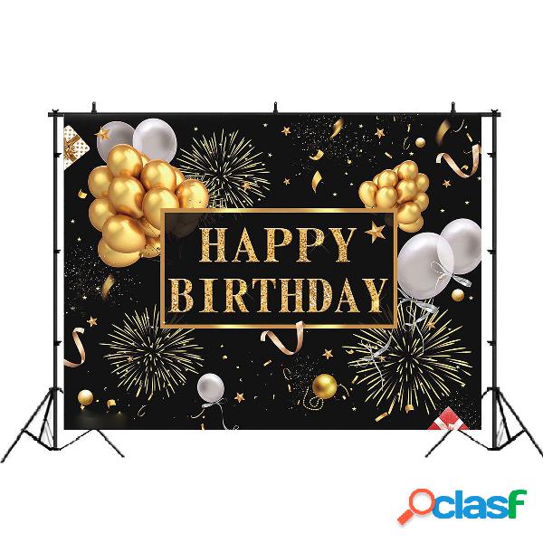 3D Birthday Photography Background Cloth Black Wall Photo